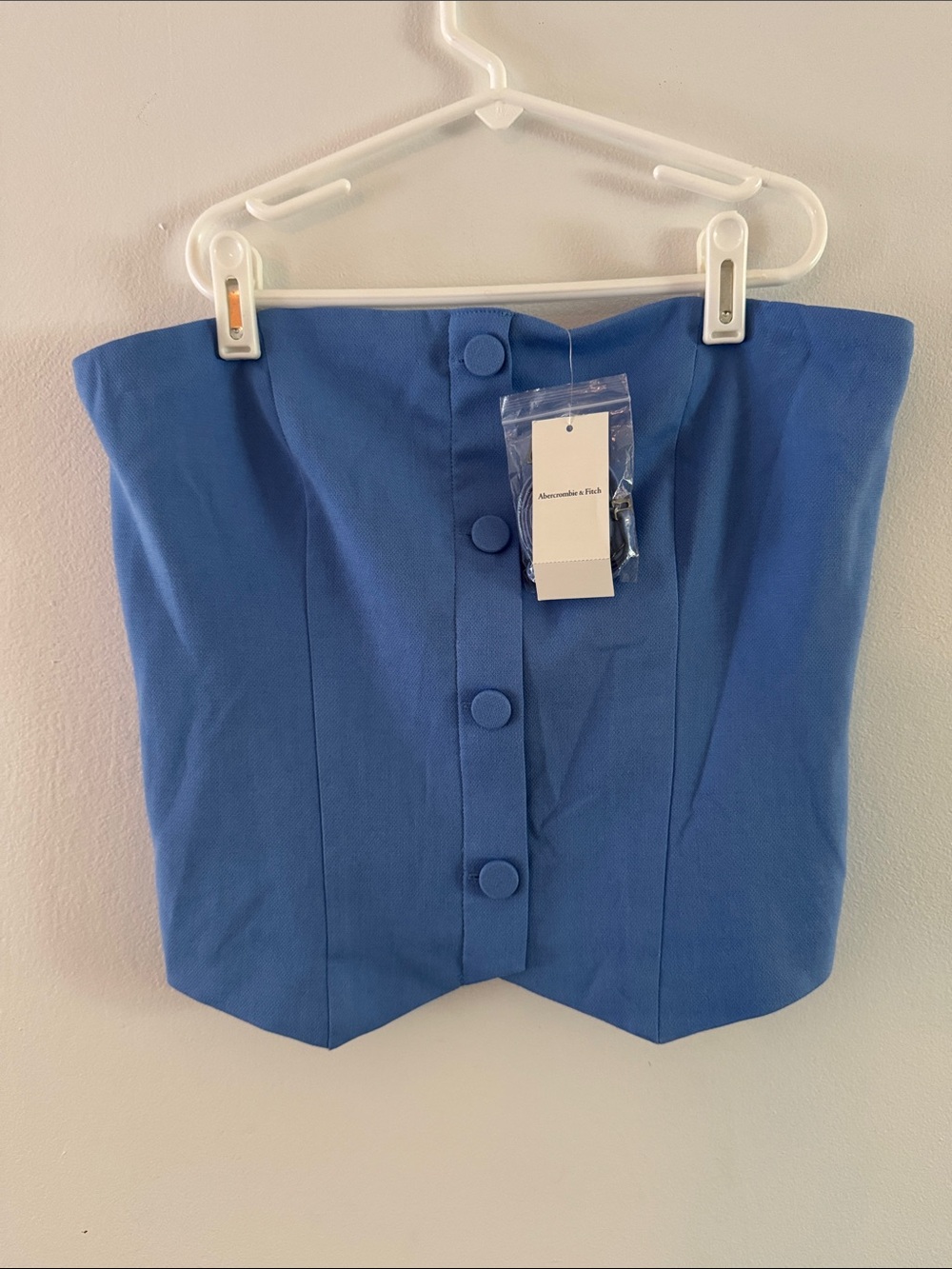 NWT Abercrombie & Fitch Strapless Cropped Tailored Vest Sz M
